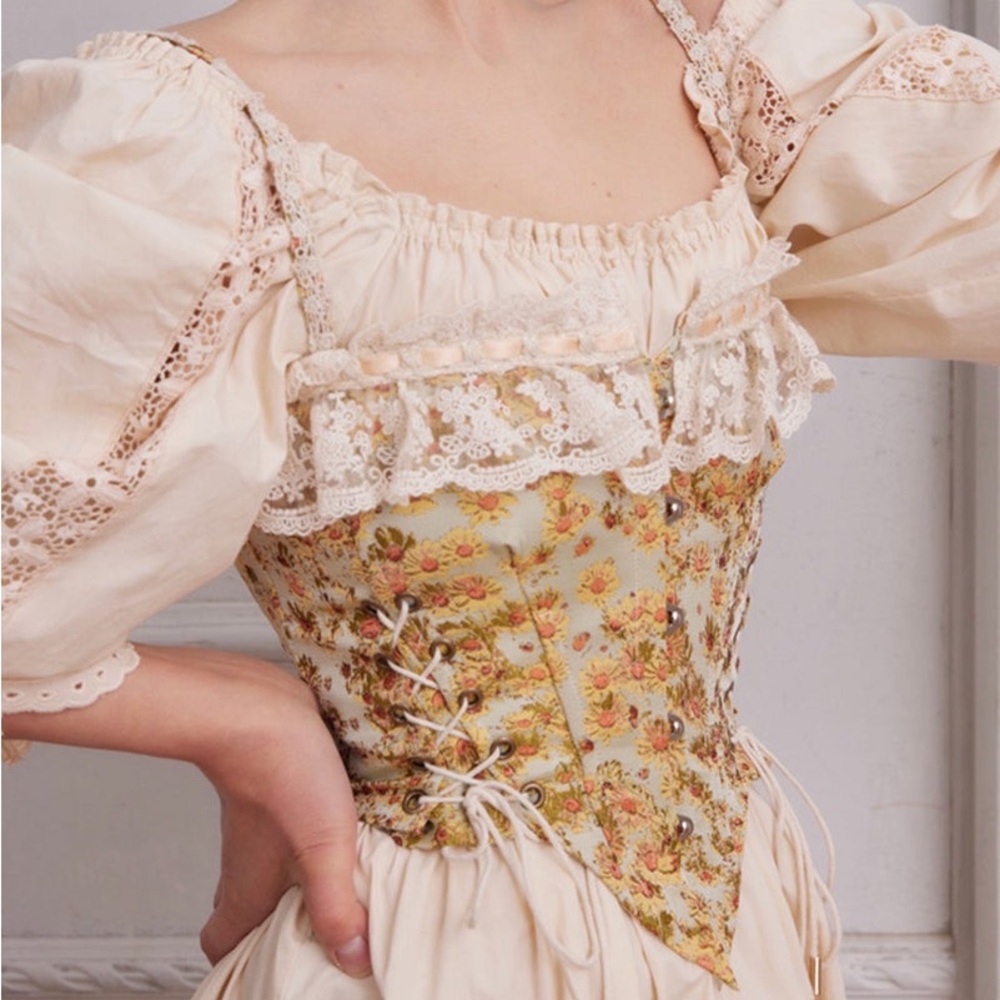 NWT Lacemade Van Gogh Sunflower Corset in XL - Picture 2 of 11
